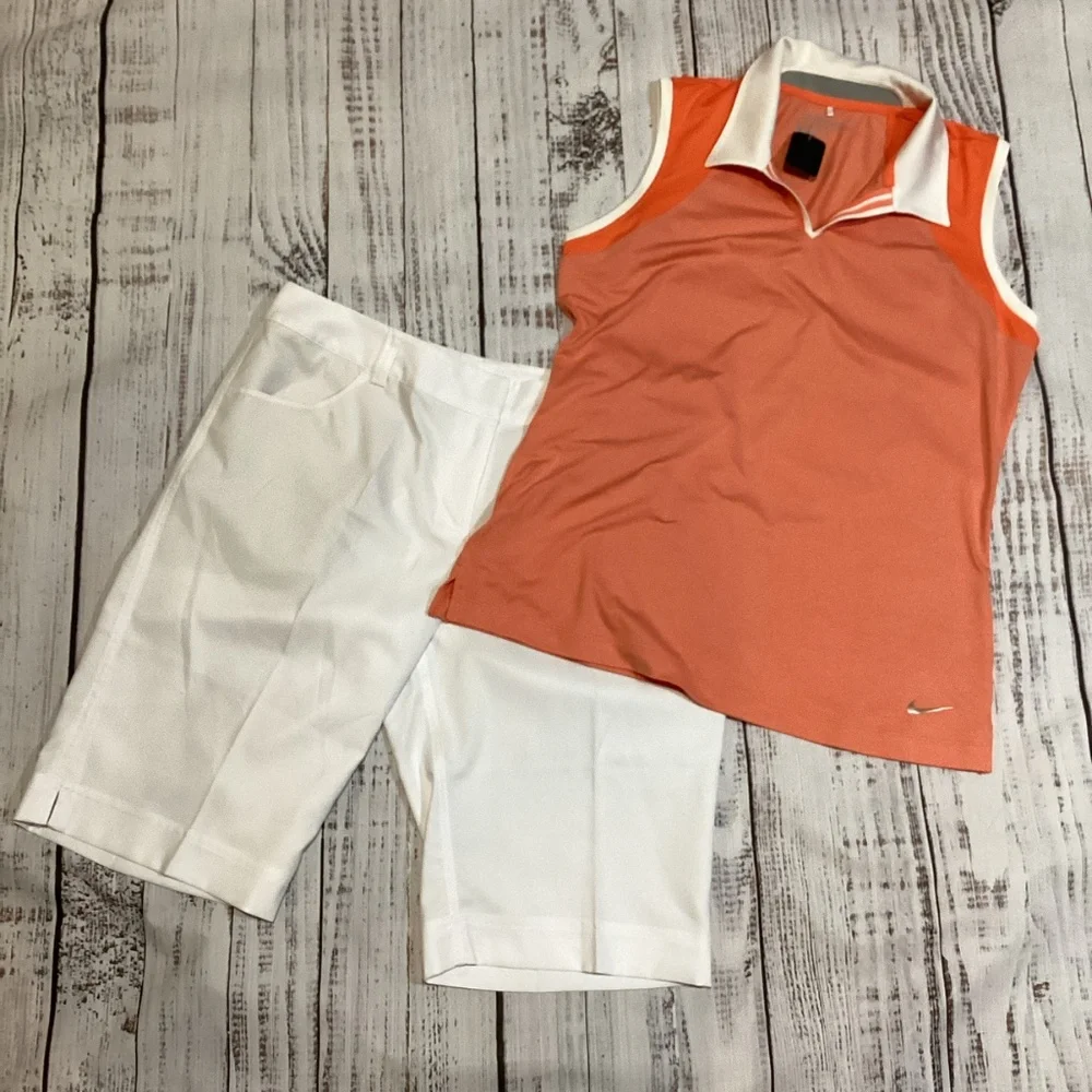 719. Nike Tour Performance Tangerine Golf Polo Size Medium EUC
